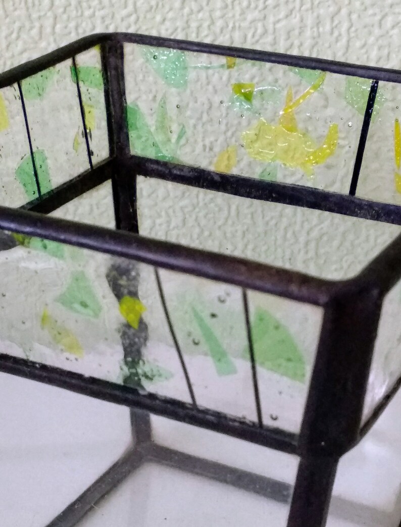 Glass pot Garden decor Small planter for cactus Geometric terrarium Container for flowers