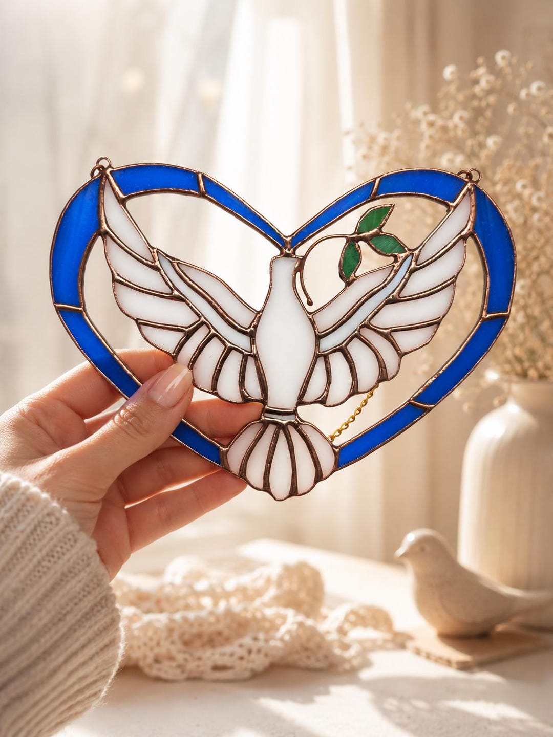Dove Stained Glass Art, Sun Catcher, Confirmation Gift - Etsy
