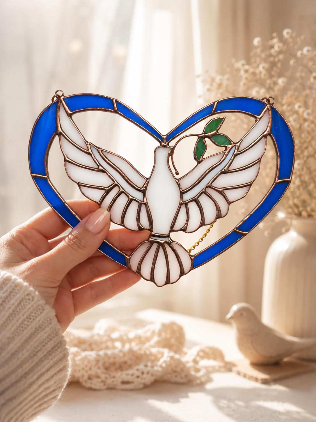 Dove Stained Glass Art, Sun Catcher, Confirmation Gift - Etsy
