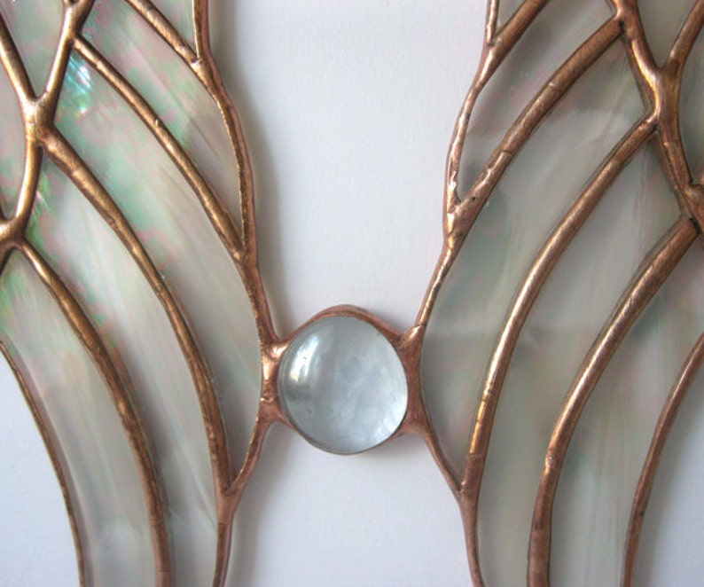 Stained Glass Angel Wings Suncatcher Tiffany Stained glass Etsy