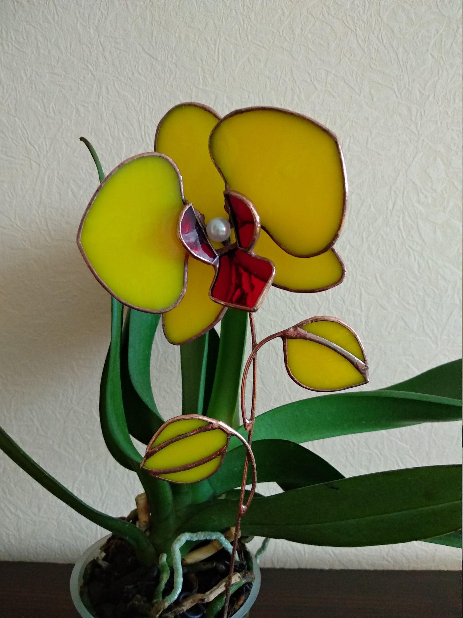 Stained Glass Orchid Stained Glass Flowers for Vasestained Etsy