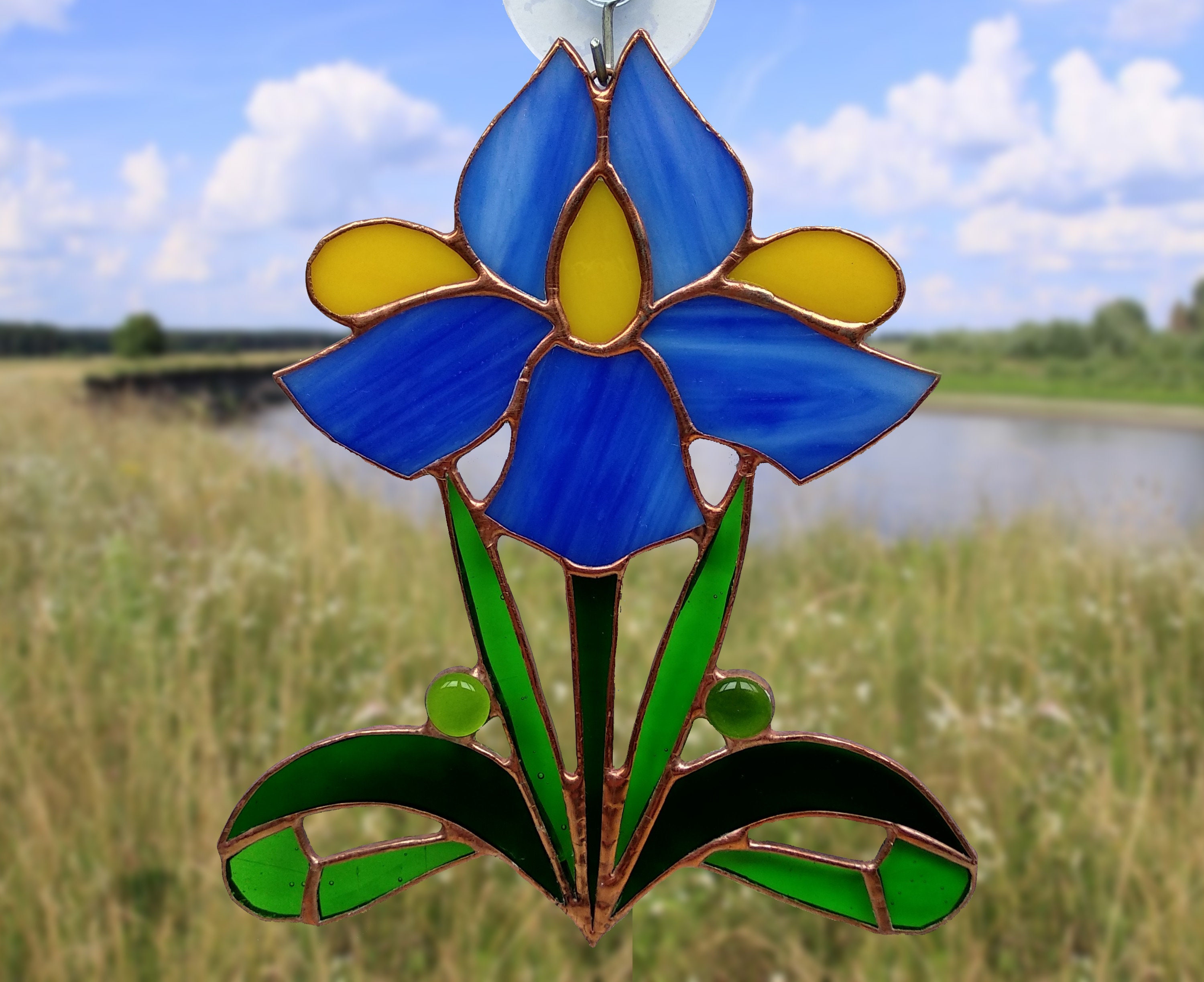 Stained Glass Orchid Stained Glass Flowers for Vase Stained Glass