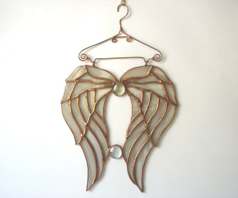 Stained Glass Angel Wings Suncatcher Tiffany Stained glass Etsy