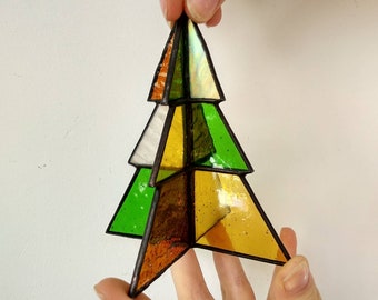 Christmas tree Stained glass tree Table top tree Tabletop xmas tree 3d christmas tree