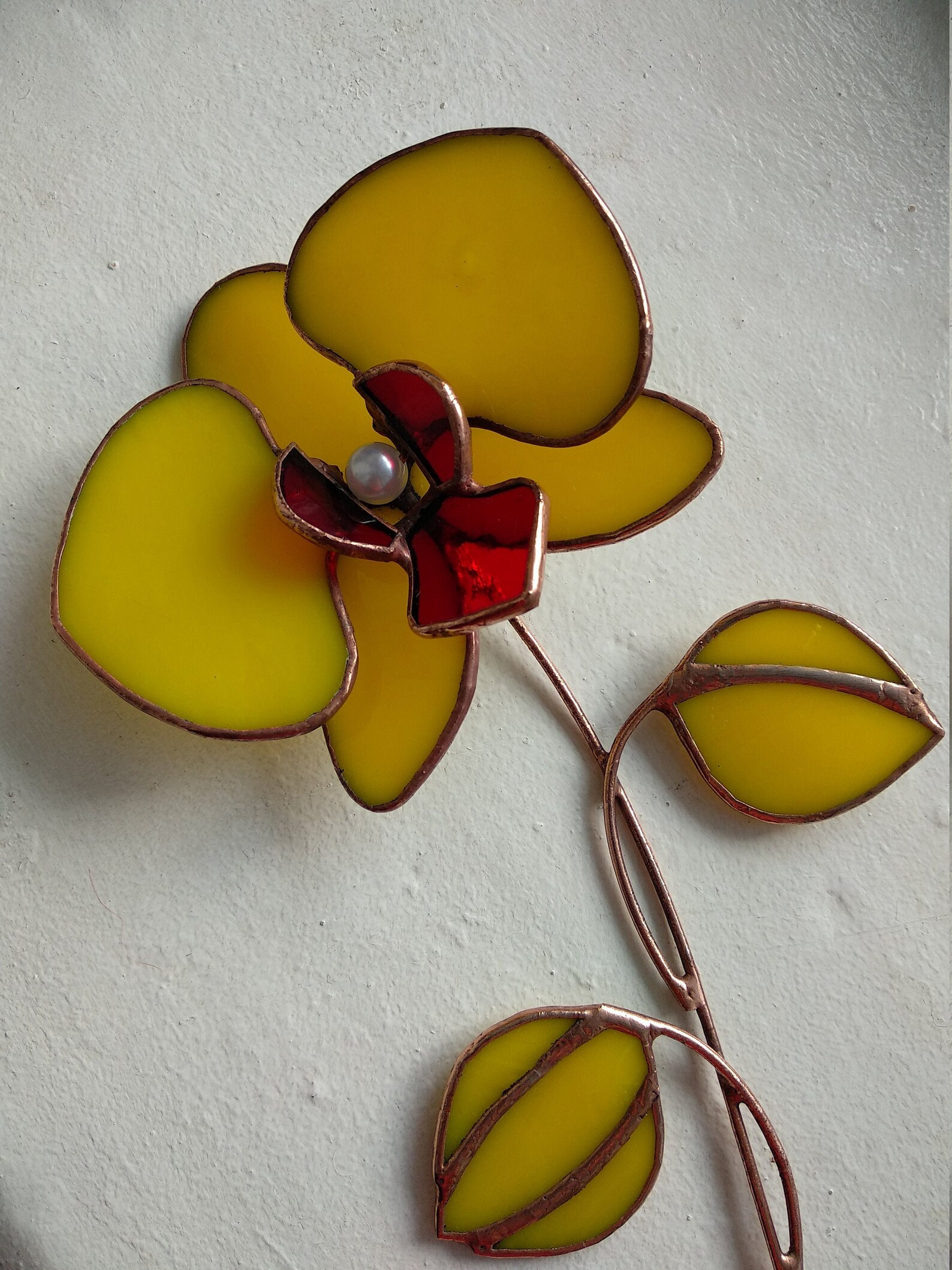Stained Glass Orchid Stained Glass Flowers for Vasestained Etsy