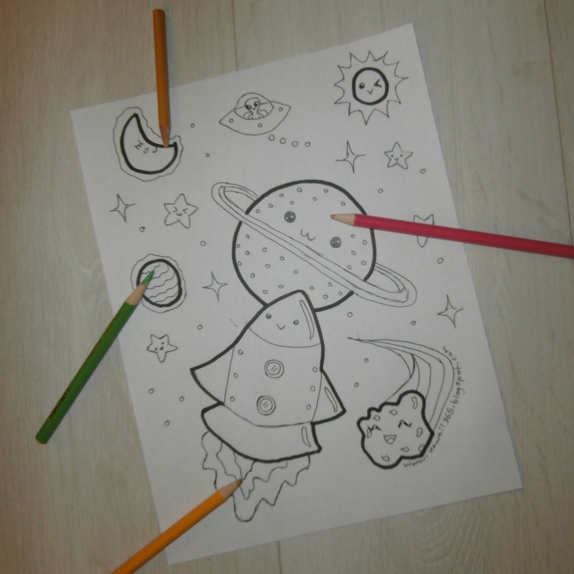 3 Kawaii Coloring Pages Cute Printable Coloring Sheets | Etsy