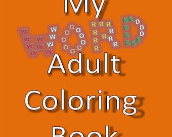 Printable Coloring Book, Word Coloring, Instant Download PDF