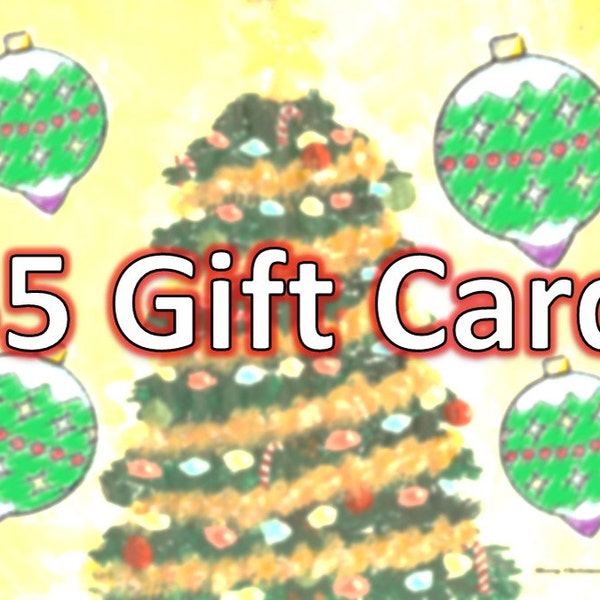 Gift Card, Gift Certificate for Five Dollars CAD, instant download, no printing required