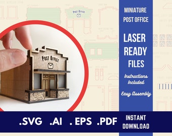 Glowforge Svg 3d House | Miniature | Glowforge Ideas SVG | 3D Puzzle | Laser Cutting SVG | Laser Cut Home | Wooden Craft Kit DIY House Model