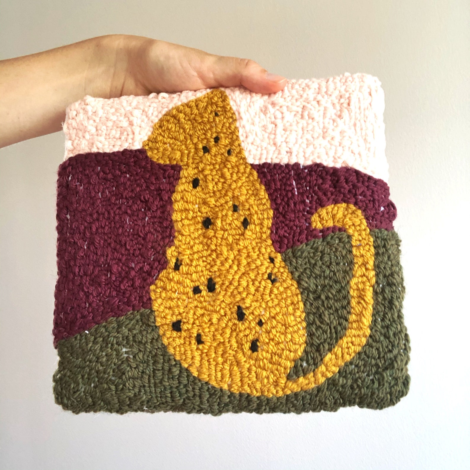 Tiger Punch Needle Wall Art Jungle Decor Handmade Jungle Etsy
