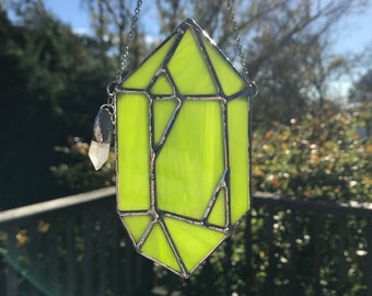 Green Crystal Stained Glass Sun Catcher