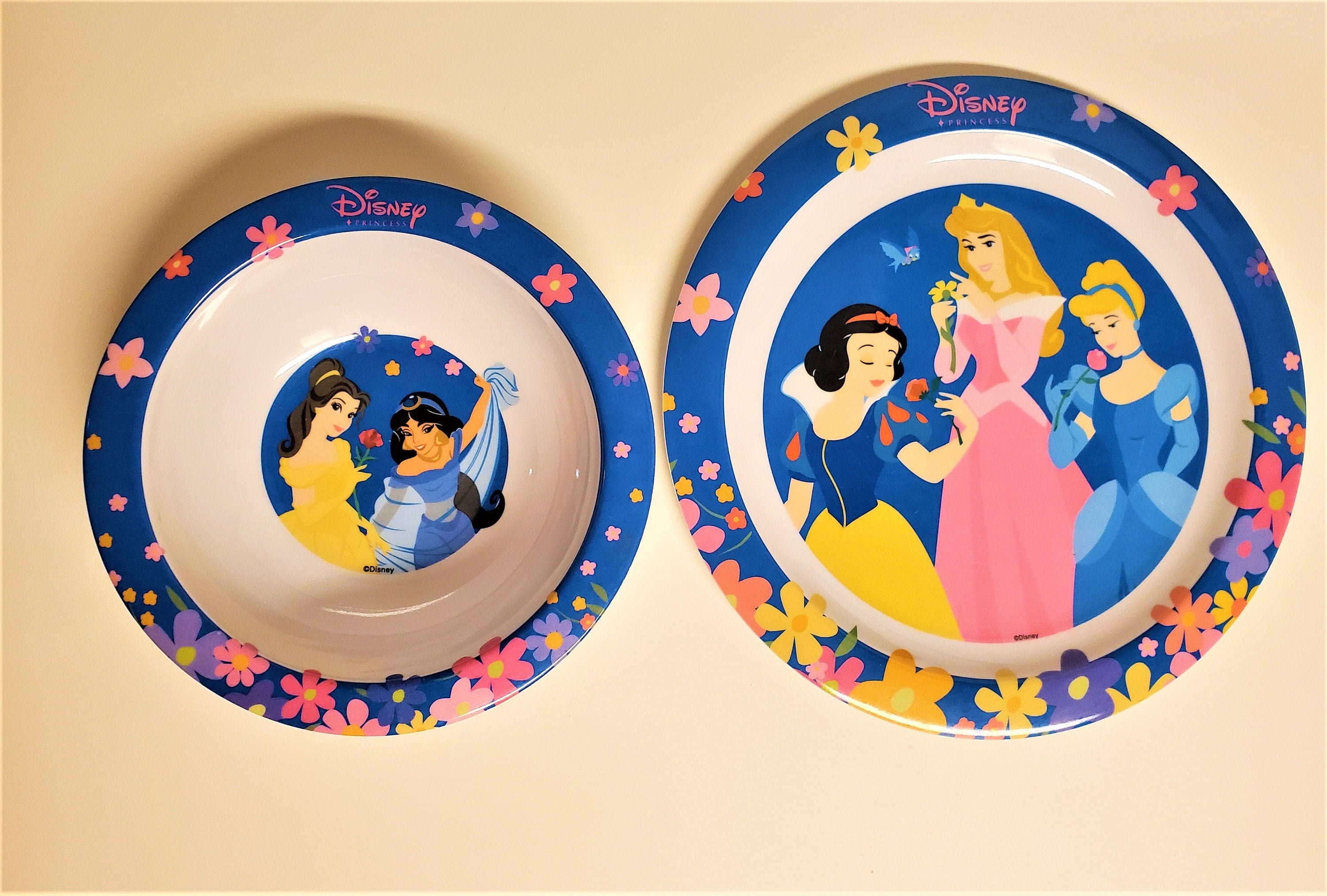 Disney Princess Melamine Dinnerware Set Plate Bowl Etsy