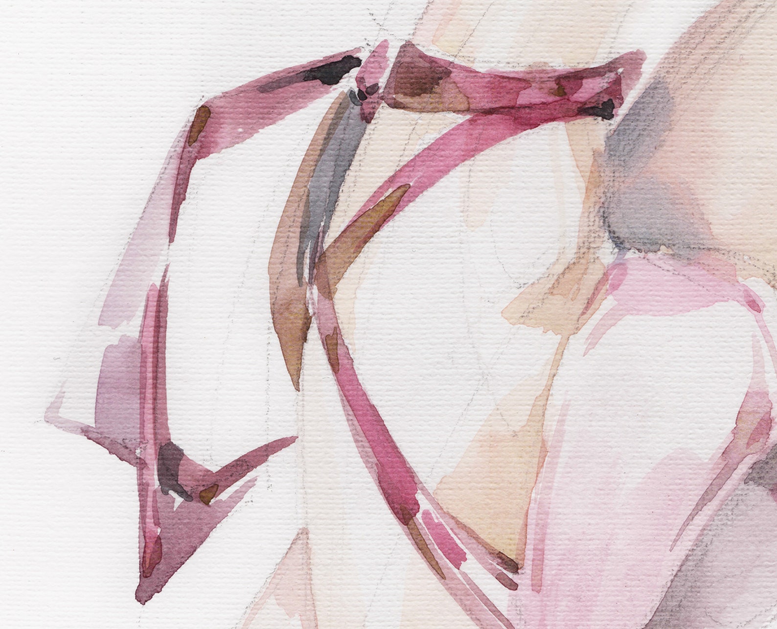 on pointes. print of original watercolor painting. tender rose. ballet shoes. bedroom wall and table decoration. marianna bobriv