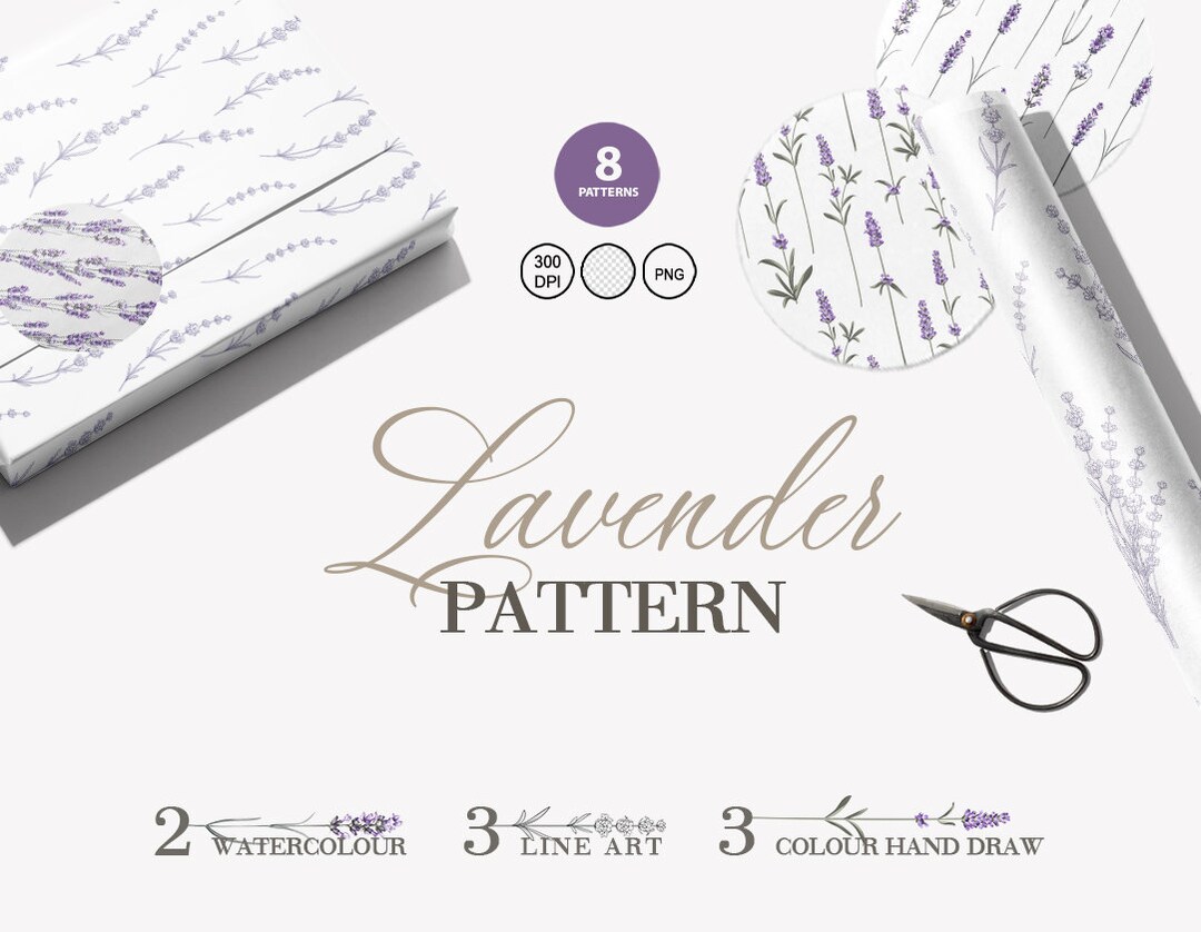 Lavender Floral Digital Background. Lavender Print Seamless - Etsy