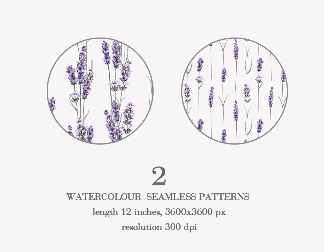 Lavender Floral Digital Background. Lavender Print Seamless - Etsy