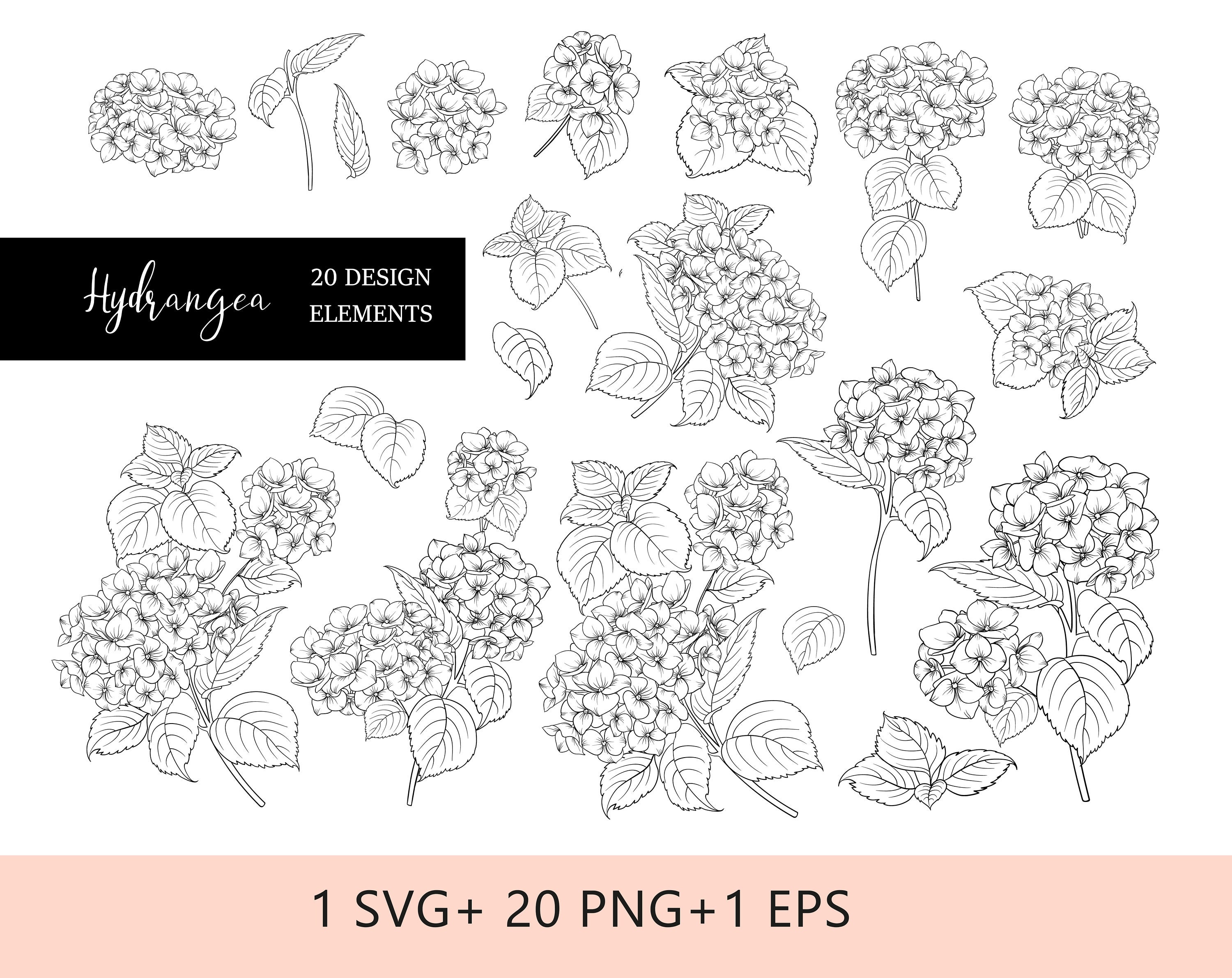 Hydrangea Flower Bracelets Black and White / No Extension Chain
