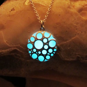 Silver necklace glow in the dark image 1