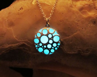 Silver necklace glow in the dark