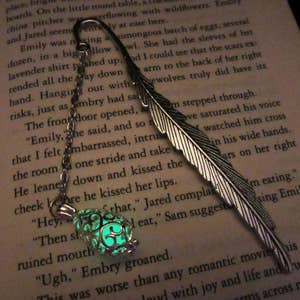 Silver bookmark glow in the dark