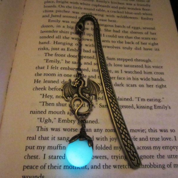 Dragon bookmark glow in the dark