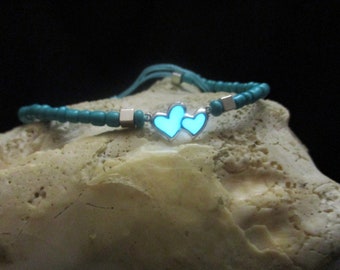 Two Hearts bracelet glow in the dark