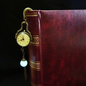 Pocket Quartz Watch //Bronze bookmark //glow in the dark