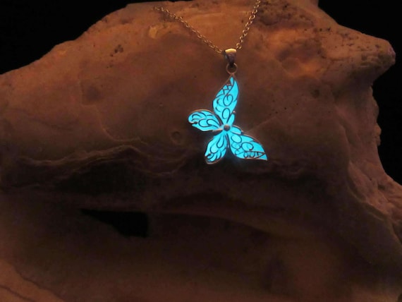 ★BLACKPURPLE★ 5P Blue Butterfly Necklace BLACKPURPLE (ブラックパープル) BLACKPURPLE 5P BLUE BUTTERFLY