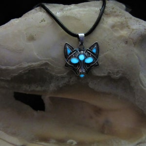 Small Celtic Fox  Pendant / /Glow in the dark