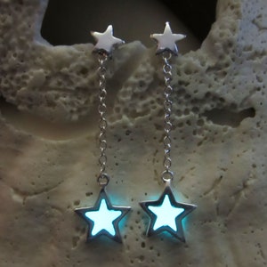 Star earrings Glow in the dark