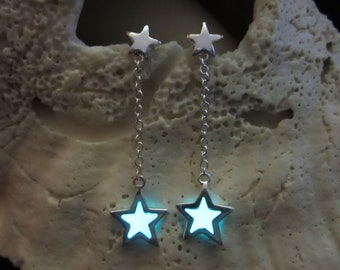 Star earrings Glow in the dark