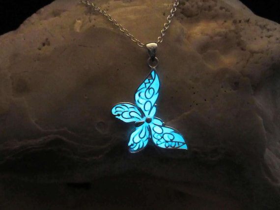 Butterfly Necklace Glow in the Dark - Etsy