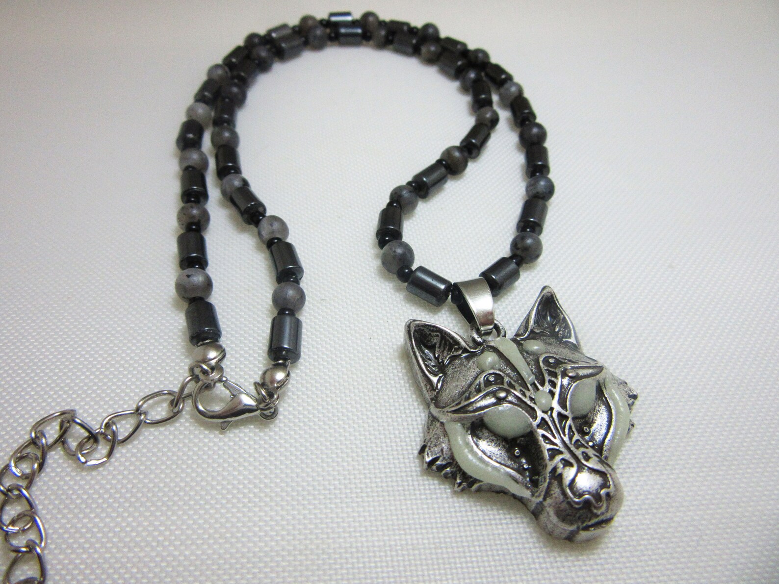 Wolf Necklace ~ Mens Bead Necklace