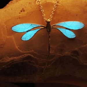 Dragonfly pendant  glow in the dark