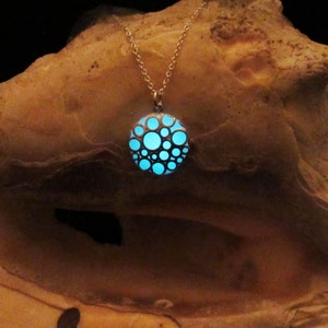 Silver necklace glow in the dark image 2