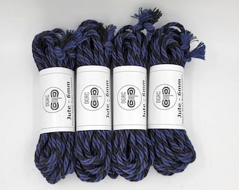 Jute Bondage Rope Shibari Black and Blue Rope Beginnners Kit Mature
