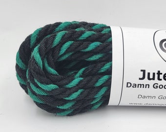 Jute Bondage Rope Black and Emerald Green Shibari Rope Mature