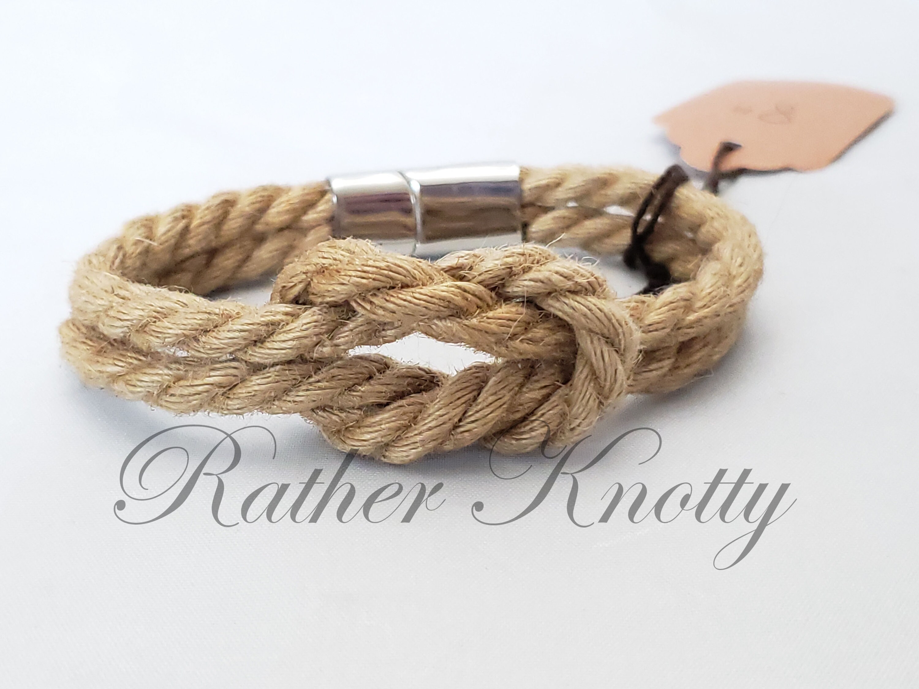 Jute Bondage Rope Square Knot Bracelet Choose your color BDSM Custom