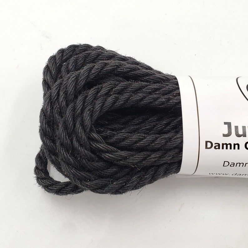 Jute Bondage Rope Black 6mm Shibari Rope Mature 