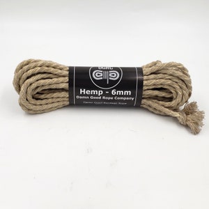 Natural Hemp Bondage Rope - 30ft Shibari Rope for BDSM - Hand-Spun Romanian Hemp, 6mm Diameter image 8