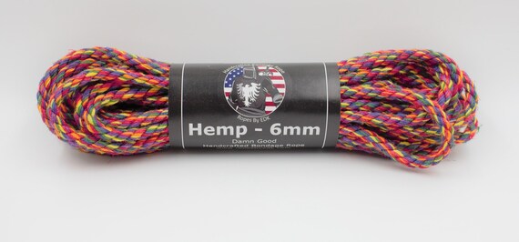 Beautiful hand made hemp bondage rope 1 piece 28 ft x 6mm each