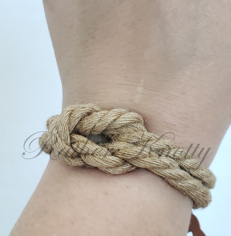Jute Bondage Rope Square Knot Bracelet Choose Your Color Etsy