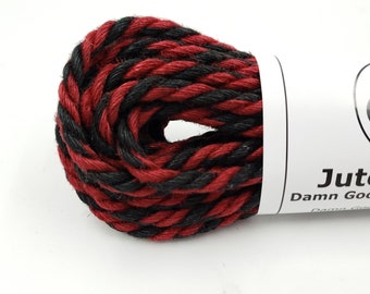 Red and Black Jute Bondage Rope 6mm
