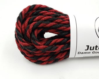 Black and Red Jute Bondage Rope 6mm