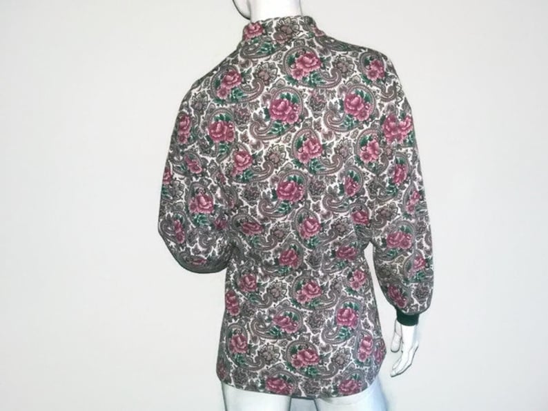 Lady Foot Locker Size Medium Pink Cardigan Long Sweater Vintage Paisley Sweater Color Green