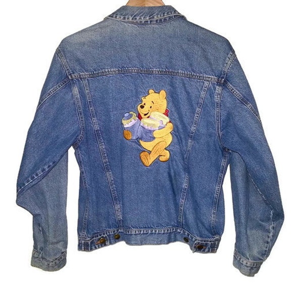 Vintage bouton de veste Jean WINNIE l'ourson place Jean Coat Walt Disney des années 90 Soft Grunge taille petite