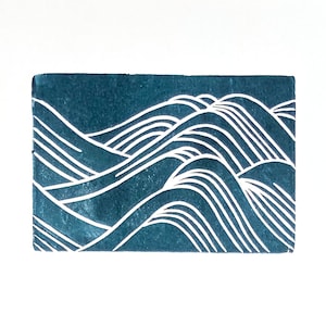 Japanese Waves Original Block Print Water Pattern image 1