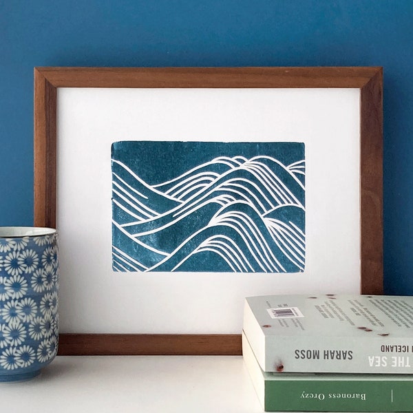 Japanese Waves Block Print