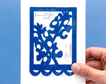 Tarjeta de notas Papel Picado Bluebonnet