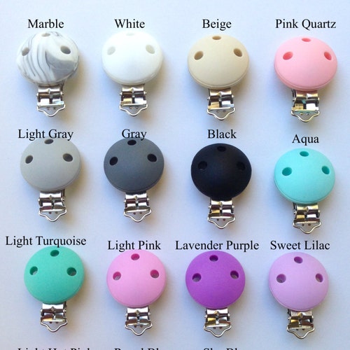 Circle Pacifier Clip Round Silicone Pacifier Clip Paci Clip Etsy