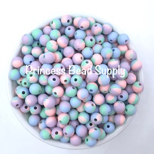 Tie Dye Silicone Beads, 9mm Pastel Tie Dye Silicone Beads, Multi-Colored Silicone Beads, Silicone Beads